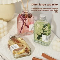 Encens en verre d'aromathérapie lumineux fleur éternelle souvenir sans feu pour chambre à coucher parfum déodorant frais longue durée