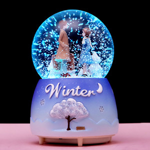 Caja Musical de Cristal con Bola de Nieve y Luz de Luna Blanca, Regalo Creativo de Cumpleaños, <span class=keywords><strong>Adornos</strong></span> para el Día de San Valentín - Product Image 2