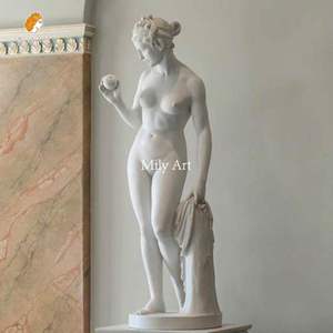 Mily Cổ Phong Cách Tay Chạm Khắc Đá Cẩm Thạch Venus tượng giữ Apple điêu khắc cho Bảo tàng Bộ sưu tập - Product Image 3