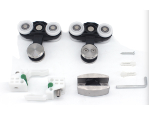 Sistema a rulli in acciaio inossidabile per ruota scorrevole in vetro rinforzato - Product Image 1