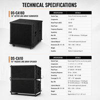 Système de sonorisation actif d'extérieur DSZ DS-CA10+DS-CA18D avec coque métallique et contreplaqué de bouleau multicouche pour les festivals de musique et les événements