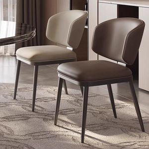 Modern Minimalist Leather Dining Chair With <b>Backrest</b> For Living Room And Dining Space Adult Use - Product Image 2