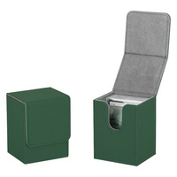 Boîte à cartes pratique pour les decks de Commander, en PU, fabriquée à la main, boîte à cartes cube, étui pour cartes TCG, cartes magiques, fermeture à glissière robuste, couture anti-