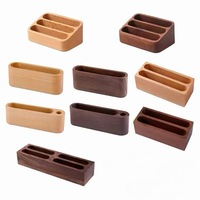 Support de téléphone en bois de noyer noir personnalisé, organisateur de bureau, usiné CNC, accessoires pour la maison et le bureau, usine OEM ODM