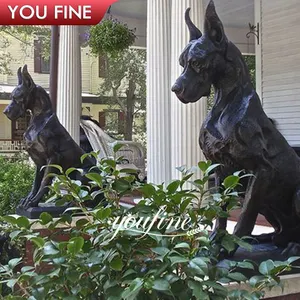 Stunning bronze doberman dog statue for Decor and Souvenirs 