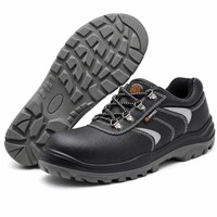 AIMVVSEC Sepatu Keselamatan dengan Ujung Baja Suede Hitam Anti Tusukan Tahan Panas Sepatu Kerja Industri untuk Bengkel Pengelasan