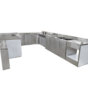 Bancone in Acciaio <span class=keywords><strong>Inox</strong></span> Lanxin, Scrivania per Reception di Caffetterie, <span class=keywords><strong>Bar</strong></span> per Negozi di Tè al Latte Personalizzabile - Product Image 2