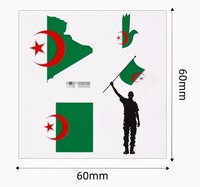 Autocollants de tatouage imperméables du drapeau du Maroc et de 48 pays, autocollants pour le visage écologiques, transfert à l'eau, logo personnalisé