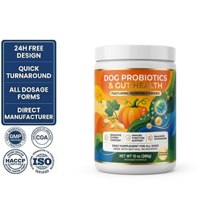 Probiotiques <span class=keywords><strong>pour</strong></span> chiens en poudre avec poudre de citrouille <span class=keywords><strong>pour</strong></span> <span class=keywords><strong>la</strong></span> digestion chez les chiens ayant des selles molles ou constipation GMP ISO COA - Product Image 1
