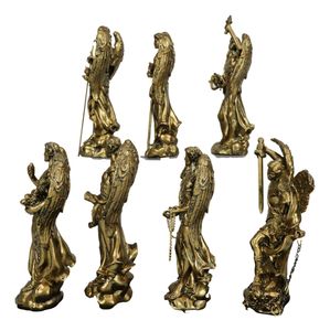 Juego de estatua de siete ángeles de <span class=keywords><strong>la</strong></span> <span class=keywords><strong>Iglesia</strong></span> <span class=keywords><strong>católica</strong></span> <span class=keywords><strong>ortodoxa</strong></span> de resina de bronce de 4,75 pulgadas - Product Image 5