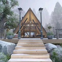 Maison préfabriquée en forme de A triangulaire à double structure en A, villa de luxe en forme de double pyramide pour hôtel, maisons préfabriquées en Europe
