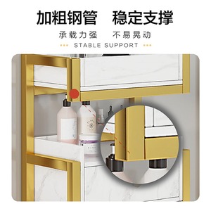 Mueble de Almacenamiento para Barbería, Estante de Pared con Espejo, Mesa de Maquillaje para Peluqueros - Product Image 4