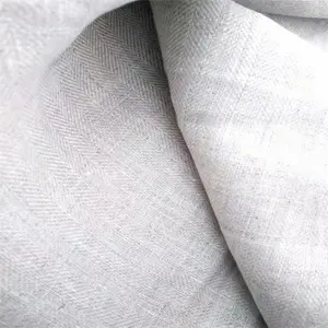 Stock 100% Herringbone Will Linen Fabric For Men And Women Suit Cloth Garment