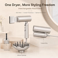 Sèche-cheveux pliable BLDC OEM ODM en promotion, double tension 110-240V, 1500W, avec concentrateur et diffuseur, idéal pour les voyages
