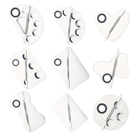 Palette de mélange en acier inoxydable OEM pour artistes de nail art et cosmétiques, avec spatule, personnalisable (marque et logo), vente en gros usine