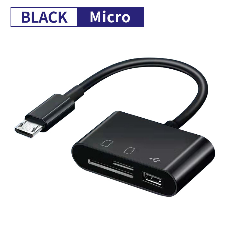 Lector de tarjetas Micro 3 en 1 negro