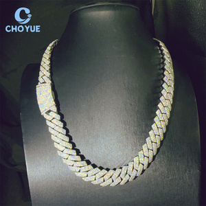 925 Sterling Silver VVS Moissanite Diamond 15MM <b>Iced</b> <b>Out</b> Cuban Link <b>Chain</b> Buss Down Hip Hop Hip Hop Jewelry Necklace - Product Image 5