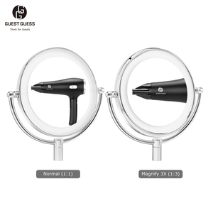 Miroir cosmétique grossissant mural double face de 8 pouces pour la lumière de salle de bain d'hôtel Led petit miroir de maquillage - Product Image 3