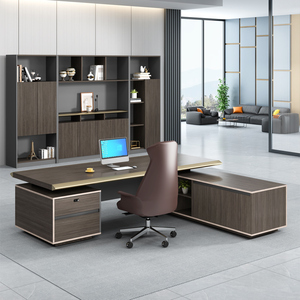 Bureau de direction en bois en forme de L, moderne et luxueux, convertible et réglable, avec fonctions extensibles - Product Image 2