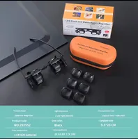 Loupe à fixation sur tête à fort grossissement 24x avec lumière LED, portable pour la réparation de montres, les composants électroniques de téléphones portables