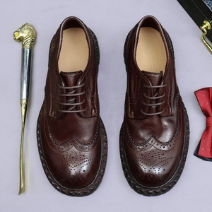Zapatos de Cuero Casuales de Negocios de Alta Gama con Suelas de Goma para Hombre. Zapatos Retro Británicos con Cordones Antideslizantes para Primavera/Verano - Product Image 5