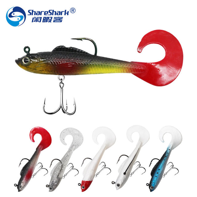 Wholesale Fishing Tackle Bionic Red Lead Fishing Lure Realistic Tail Capuchin Soft Fishing Lures