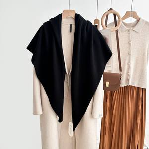 Winter New Fashion able Damen Schal Solid Color 180*115*65cm 100% Wolle Dreieck Schal Vielseitiger warmer Schal Schal - Product Image 4