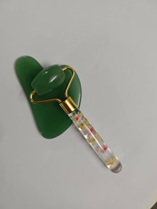 Green Jade <b>Roller</b> Massage <b>Roller</b> Custom logo Face <b>Massager</b> with Box High Quality <b>Roller</b> - Product Image 4
