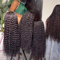 Perruque en cheveux humains bouclés birmans en gros, 28-36 pouces, sans colle, avec dentelle HD pré-épilée, cheveux vierges bruts, fournisseur pour femmes noires