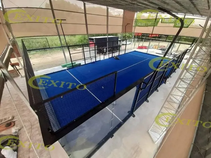 Exito Best Selling Goede Kwaliteit Volledige Panoramisch Zonder Hoek Padel Hof Paddle Tennis Voor Verkoop