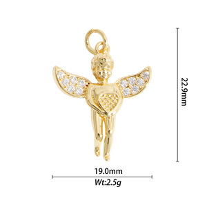 จี้รูปสัตว์ ประดับด้วยทองแดงผสมและคริสตัล ฝังเพชรแบบไมโคร อุปกรณ์เสริมสร้อยคอแฟชั่นสำหรับทุกเพศ - Product Image 2