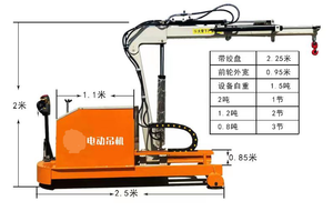 הידראולי חשמלי לחלוטין נייד רצפה מנוף 2ton 2m 2 מ 'יד יחידה מנוף ג' יב - Product Image 3