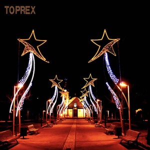 Décoration extérieure de Noël de rue de qualité commerciale IP65 Drapeau unique Monté sur poteau 2D LED Déco Motif Lights - Product Image 1