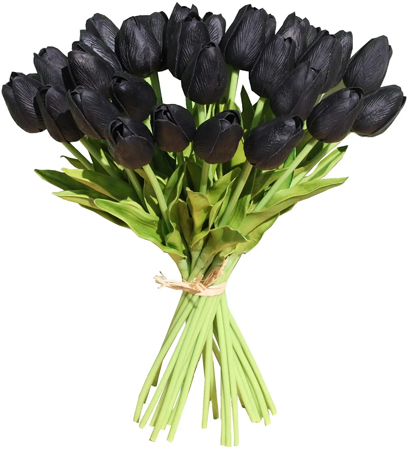 Black 14" Artificial Latex Tulips Flowers for Party Home Decoration