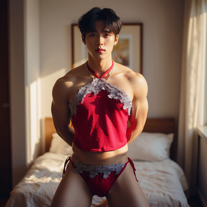 Fabricant d'un ensemble de sous-vêtements sexy classiques pour hommes grande taille, uniforme de travestissement pour rendez-vous galants, ensemble deux pièces haut de gamme érotique - Product Image 3