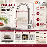 Robinet de cuisine monocommande à col de cygne, arc haute, blanc, mitigeur eau chaude et froide en acier inoxydable