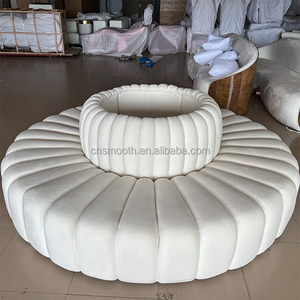 SMOOTH Sofá de salón de lujo Sofá de terciopelo blanco Sofá redondo para boda Evento Salón de fiesta - Product Image 2