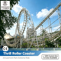 Fabricant professionnel, montagnes russes à 2 boucles, conformes aux normes CE, grande expérience de divertissement pour les parcs d'attractions commerciaux