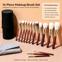 Hochwertiges 14-teiliges Professionelles Make-up-Pinsel-Set mit Weichen Synthetischen Haaren, Komfortabel, mit Anpassbarem Logo