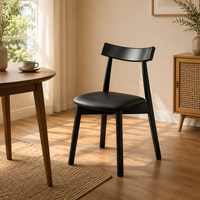 Chaise de salle à manger moderne en bois massif, écologique, avec dossier incurvé et assise rembourrée, pour la maison, le bureau et la salle à manger
