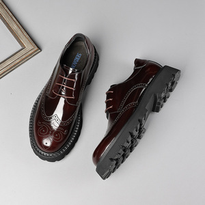 Zapatos Formales de Hombre con Punta Cuadrada Estilo Italiano, con Cordones, Parte Superior de Cuero Genuino Hecha a Mano, Suela de Goma Antideslizante, Zapatos de Negocios - Product Image 2