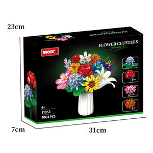 Ensemble de blocs de construction Woma Toys Bouquet de fleurs, collection botanique, mini briques, bricolage, jouet éducatif créatif, cadeau pour enfants - Product Image 6