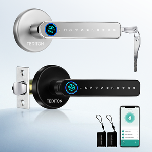 <span class=keywords><strong>Serrure</strong></span> de <span class=keywords><strong>porte</strong></span> intelligente <span class=keywords><strong>électronique</strong></span> TTlock APP avec contrôle à distance, poignée, <span class=keywords><strong>entrée</strong></span> sans clé, empreinte digitale et mot de passe - Product Image 1