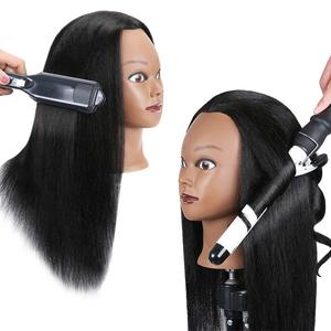 Tête de Mannequin d'Entraînement en Cheveux Synthétiques Lisses de 18 Pouces pour Coiffure et Tressage – Vente en Gros - Product Image 5