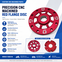 Disque à bride rouge anodisé en alliage d'acier inoxydable usiné CNC sur mesure 3/4/5 axes pour pièces de modification automobile et aéronautique