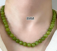 Kalung Choker Batu Akik Hijau Zooying, Rantai Batu Alam Bulat Buatan Tangan, Perhiasan Wanita Kustom Gaya Boho Musim Gugur-Musim Dingin