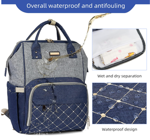 <span class=keywords><strong>Mochila</strong></span> Pañalera, Bolsa de Bebé con 15 Bolsillos, Bolso de Viaje para Niña o Niño con Bolsillo Térmico, Linda Bolsa de Pañales con Correas para Cochecito - Product Image 5