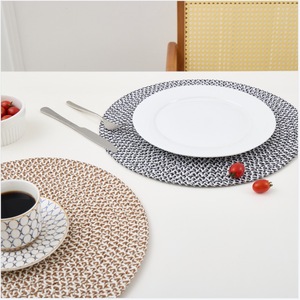Napperon rond en papier tressé en <span class=keywords><strong>toile</strong></span> <span class=keywords><strong>de</strong></span> <span class=keywords><strong>jute</strong></span> Tabletex pour tables à manger Tapis <span class=keywords><strong>de</strong></span> <span class=keywords><strong>table</strong></span> en papier naturel résistant à la chaleur <span class=keywords><strong>de</strong></span> 15 pouces - Product Image 5