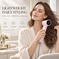 Mini-sèche-cheveux ionique portable 1600W léger avec diffuseur pour voyage et usage domestique, vente en gros, ODM personnalisé