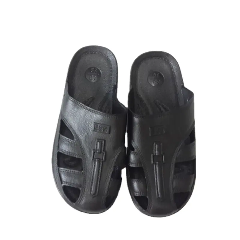 รองเท้าแตะ LN-1567101A ESD มีรู Cleanroom SPU รองเท้าแตะเพื่อความปลอดภัยป้องกันไฟฟ้าสถิตย์พร้อมปลอกนิ้วเท้า